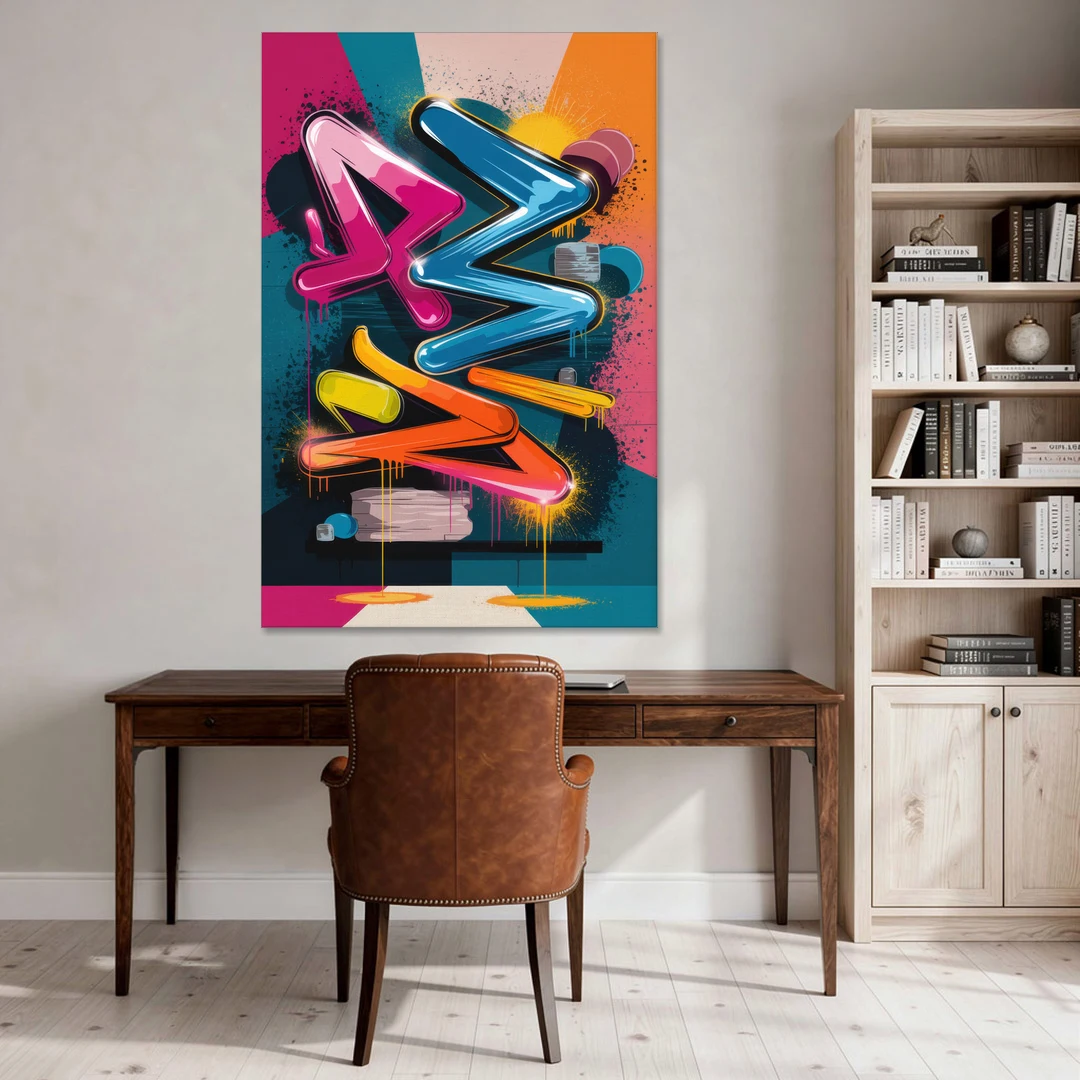 Austin Artistic Graffiti - Canvas Wall Art - Office - 40x60