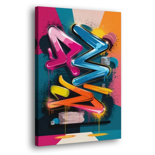 Austin Artistic Graffiti - Canvas Wall Art - Side