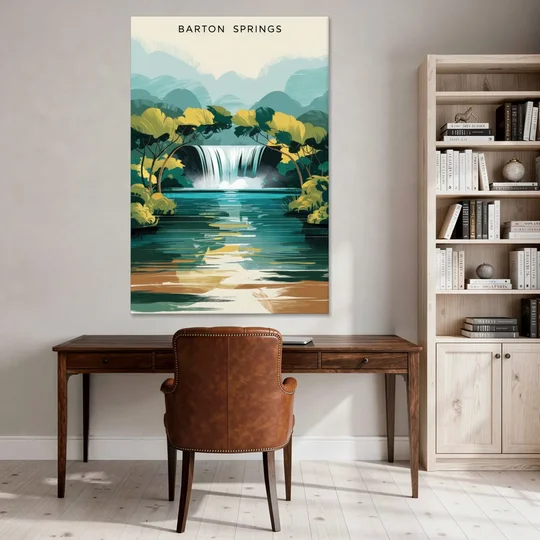 Austin Barton Springs Serenity - Canvas Wall Art - Office - 40x60