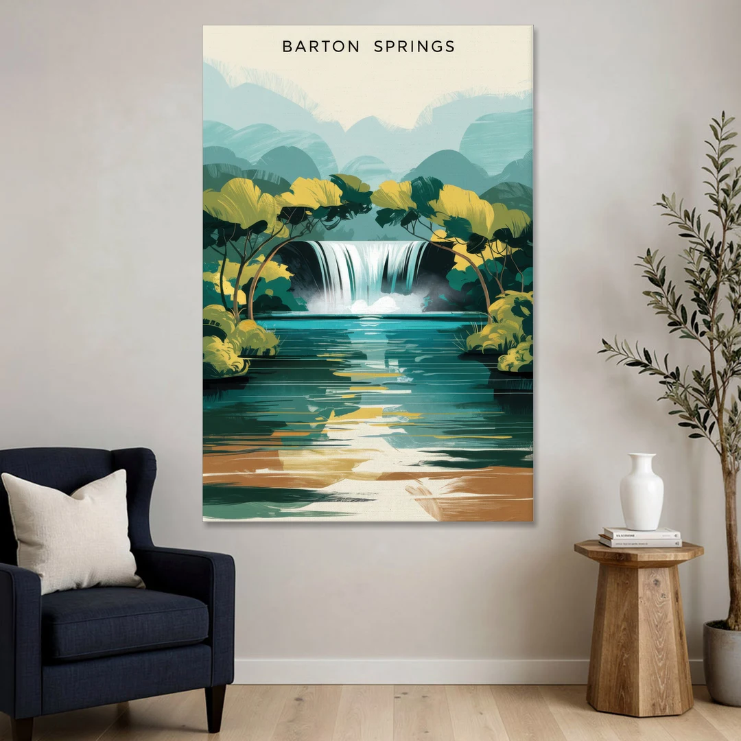 Austin Barton Springs Serenity - Canvas Wall Art - Sofa - 40x60