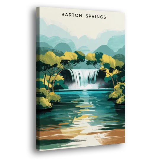 Austin Barton Springs Serenity - Canvas Wall Art - Side