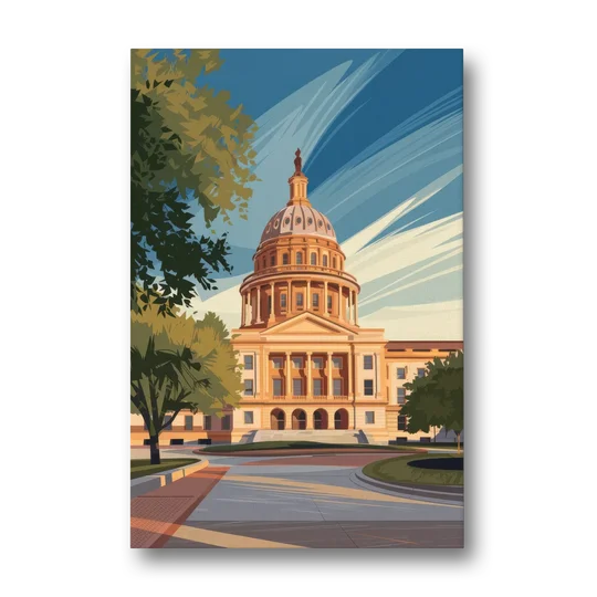 Austin Capitol Building Charm - Canvas Wall Art - Front