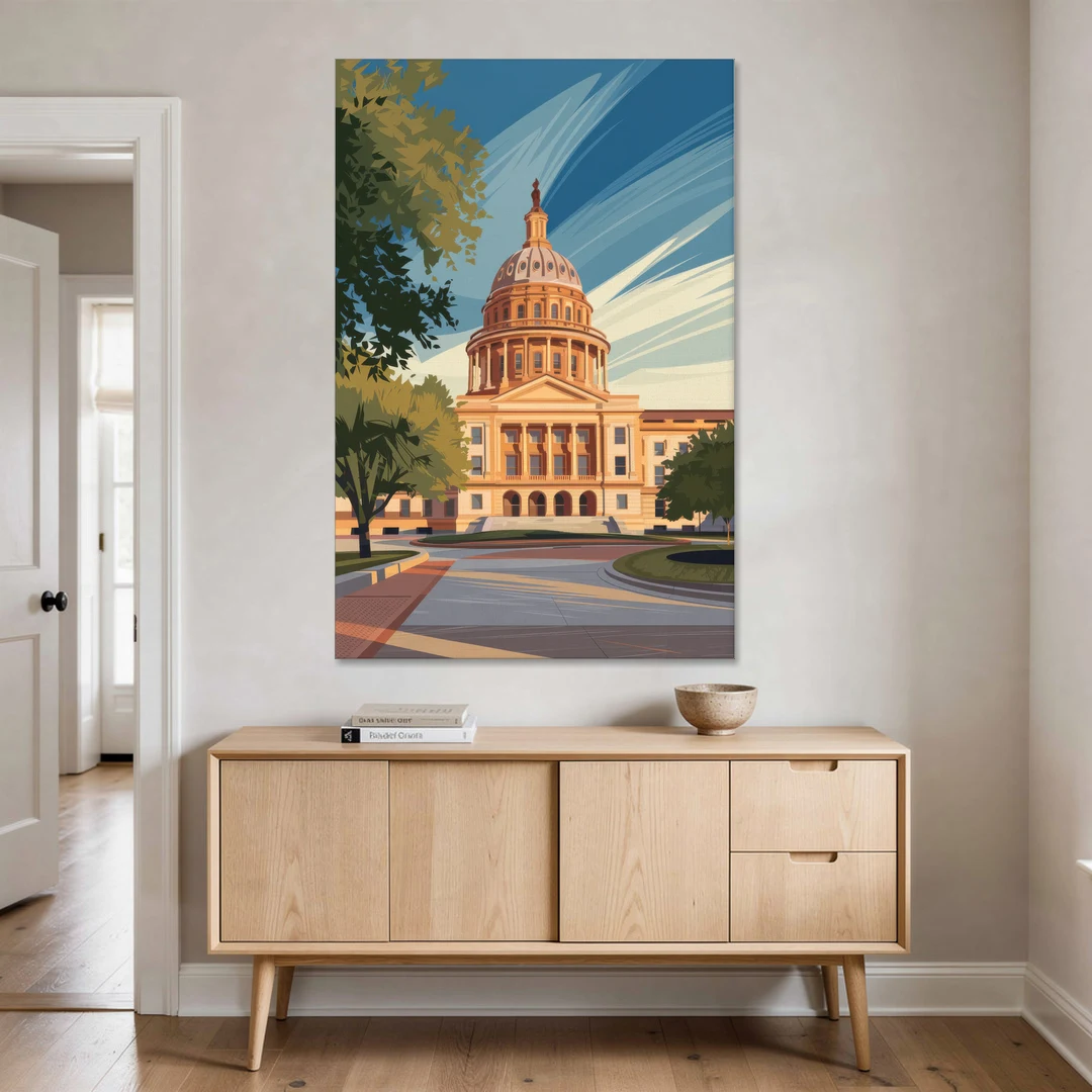 Austin Capitol Building Charm - Canvas Wall Art - Coffee Table - 40x60