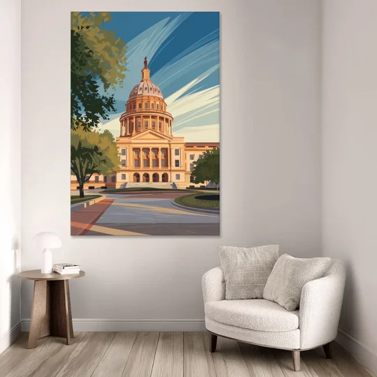 Austin Capitol Building Charm - Canvas Wall Art - Sofa - 40x60