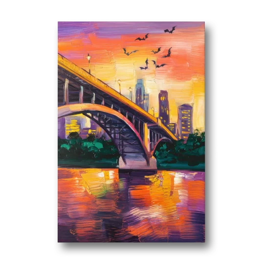 Austin Congress Avenue Bridge - Canvas Wall Art - Front