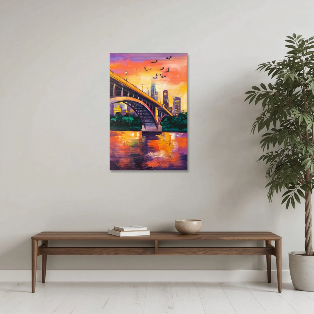 Austin Congress Avenue Bridge - Canvas Wall Art - Coffee Table - 24x36