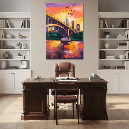 Austin Congress Avenue Bridge - Canvas Wall Art - Office - 40x60