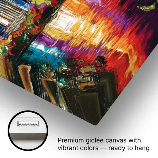 Austin Downtown Vibes - Canvas Wall Art - Gallery Wrap Corner