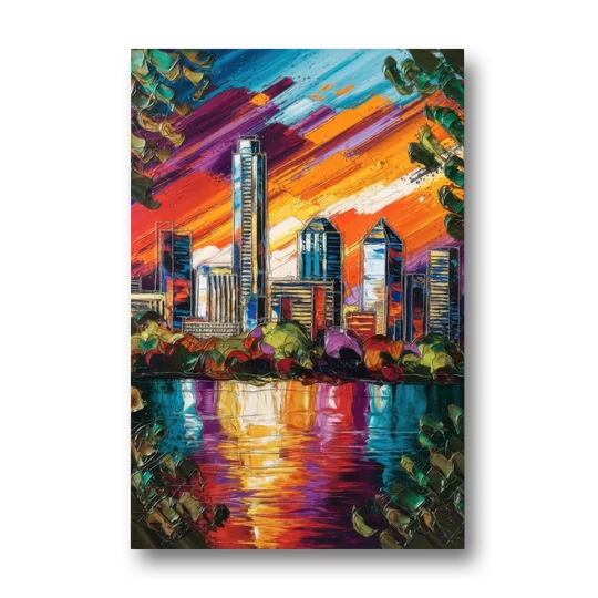 Austin Downtown Vibes - Canvas Wall Art - Front