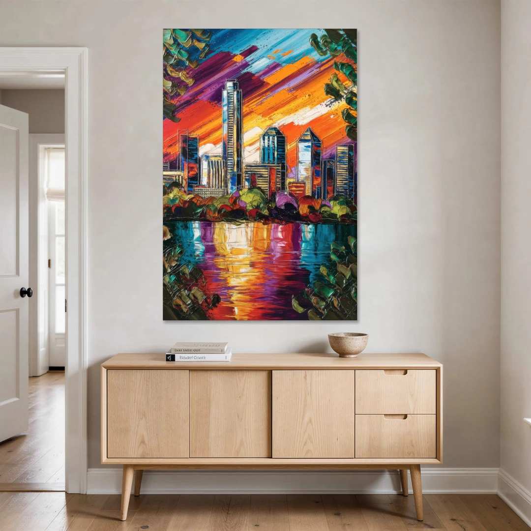 Austin Downtown Vibes - Canvas Wall Art - Coffee Table - 40x60
