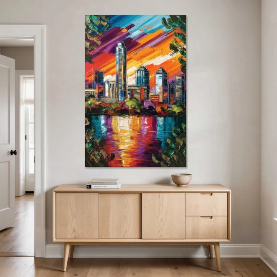 Austin Downtown Vibes - Canvas Wall Art - Coffee Table - 40x60