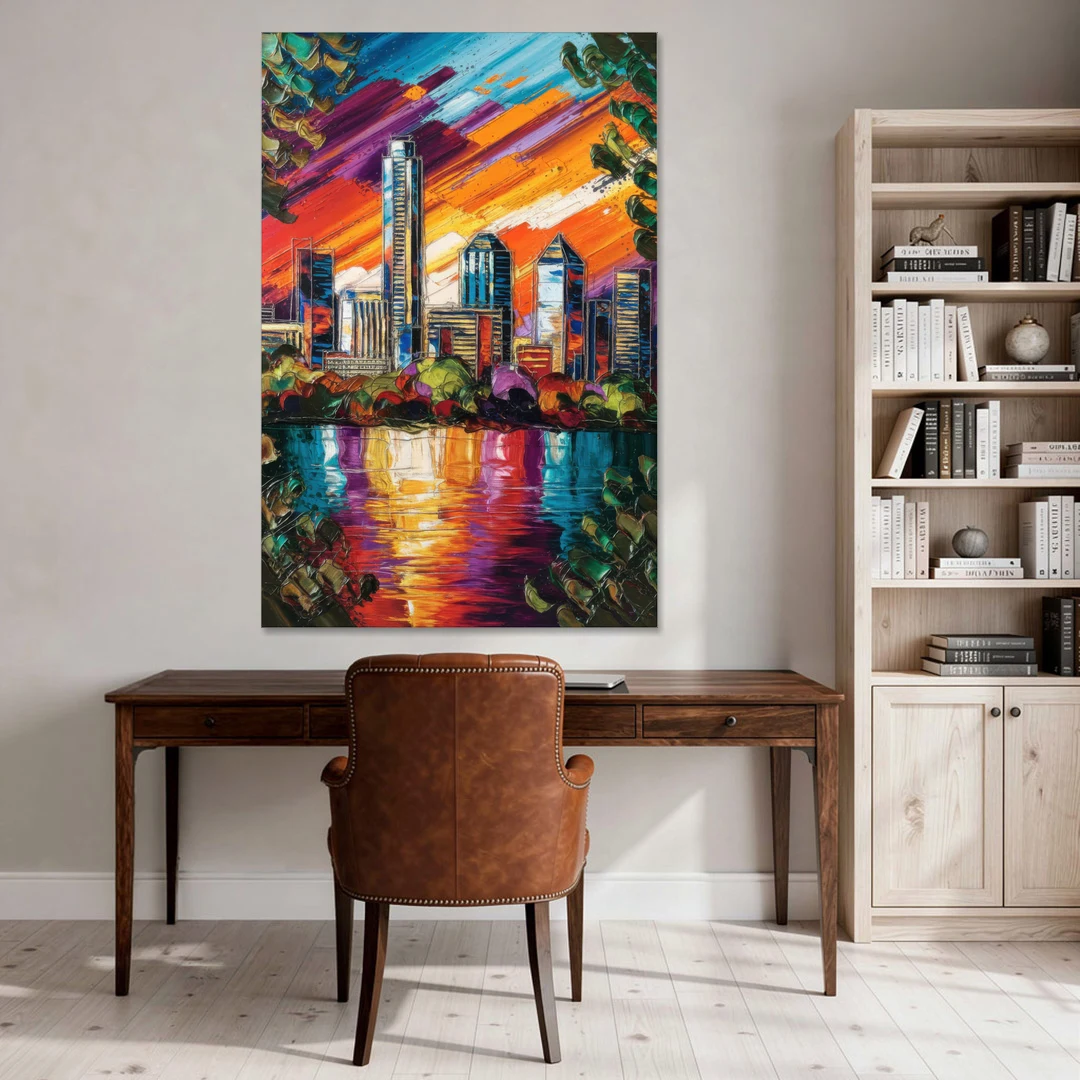 Austin Downtown Vibes - Canvas Wall Art - Office - 40x60