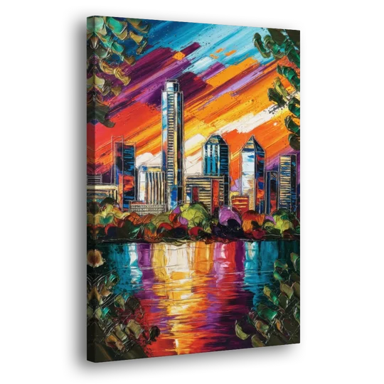 Austin Downtown Vibes - Canvas Wall Art - Side