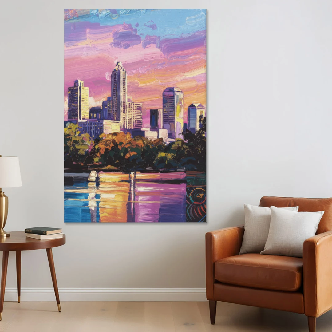 Austin East Side Murals - Canvas Wall Art - Sofa - 40x60