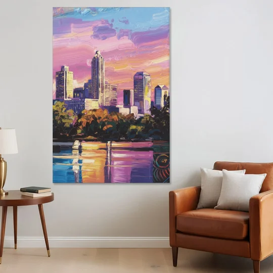 Austin East Side Murals - Canvas Wall Art - Sofa - 40x60