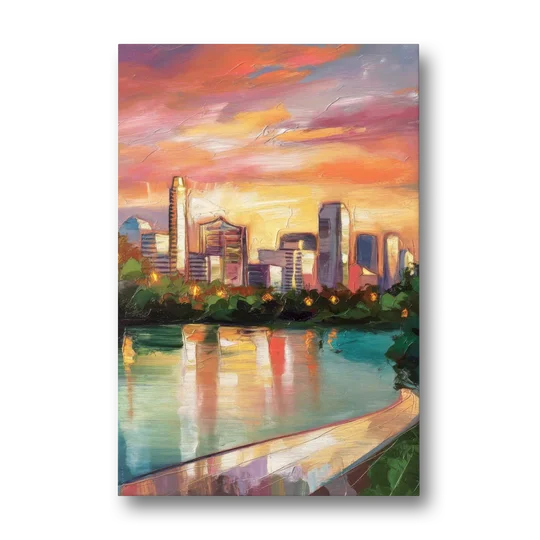 Austin Enchanting Cityscape - Canvas Wall Art - Front