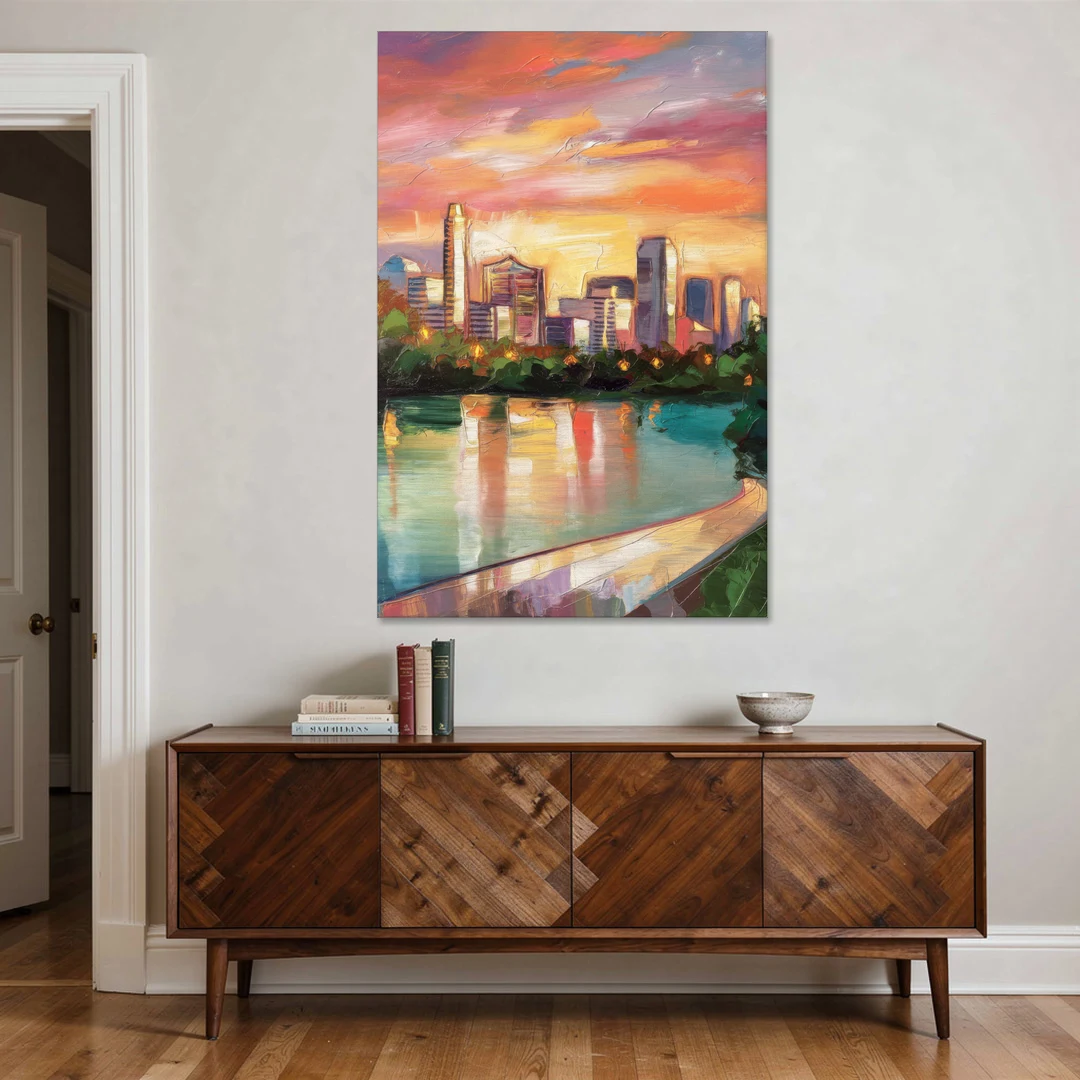 Austin Enchanting Cityscape - Canvas Wall Art - Coffee Table - 40x60