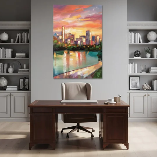 Austin Enchanting Cityscape - Canvas Wall Art - Office - 40x60