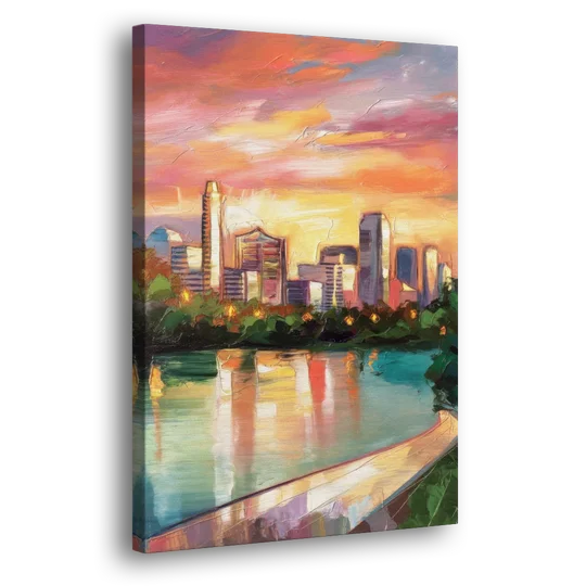 Austin Enchanting Cityscape - Canvas Wall Art - Side