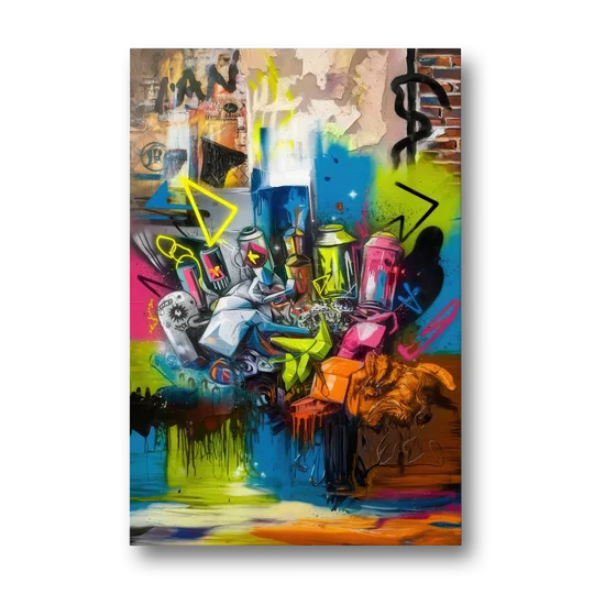 Austin Graffiti Street Style - Canvas Wall Art - Front