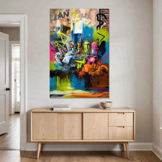 Austin Graffiti Street Style - Canvas Wall Art - Coffee Table - 40x60