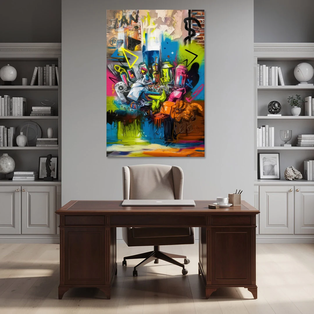 Austin Graffiti Street Style - Canvas Wall Art - Office - 40x60