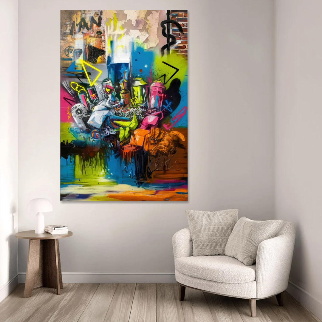 Austin Graffiti Street Style - Canvas Wall Art - Sofa - 40x60