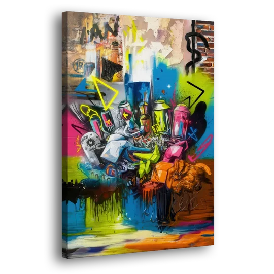 Austin Graffiti Street Style - Canvas Wall Art - Side