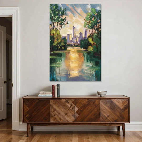 Austin Lady Bird Lake Scene - Canvas Wall Art - Coffee Table - 40x60