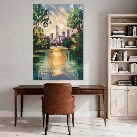 Austin Lady Bird Lake Scene - Canvas Wall Art - Office - 40x60