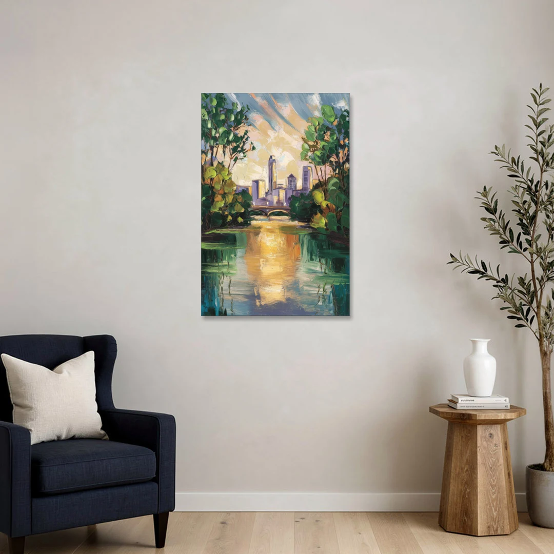 Austin Lady Bird Lake Scene - Canvas Wall Art - Sofa - 24x36