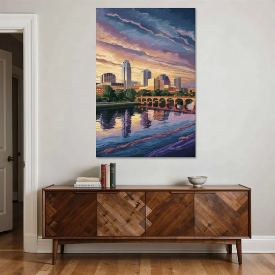 Austin Riverside Reflections - Canvas Wall Art - Coffee Table - 40x60