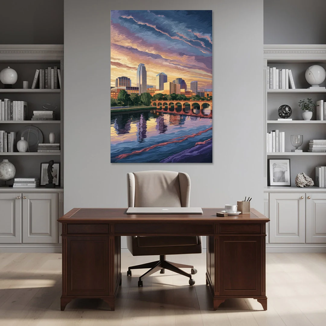 Austin Riverside Reflections - Canvas Wall Art - Office - 40x60