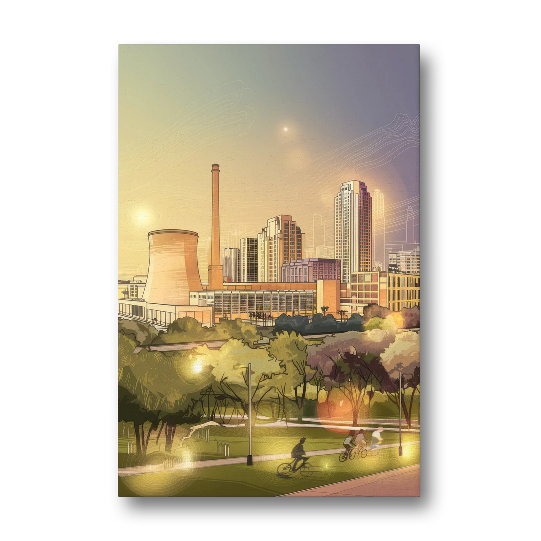 Austin Seaholm District - Canvas Wall Art - Front