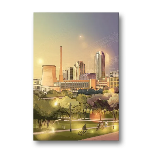 Austin Seaholm District - Canvas Wall Art - Front