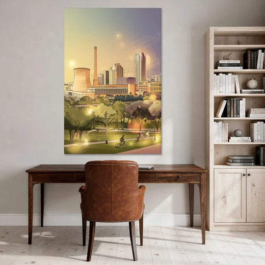 Austin Seaholm District - Canvas Wall Art - Office - 40x60