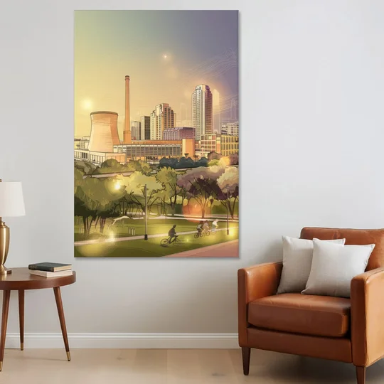 Austin Seaholm District - Canvas Wall Art - Sofa - 40x60