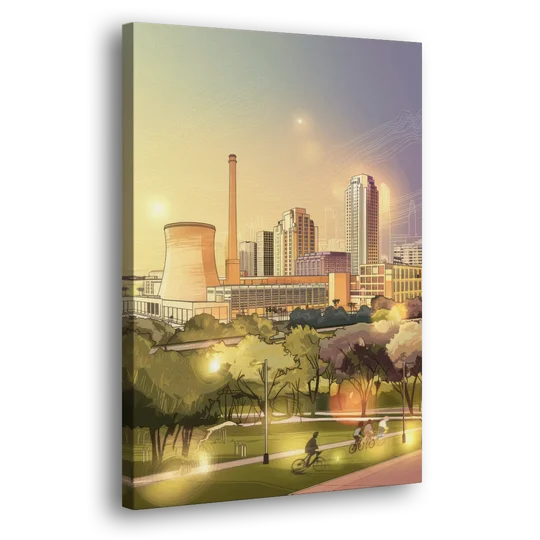 Austin Seaholm District - Canvas Wall Art - Side