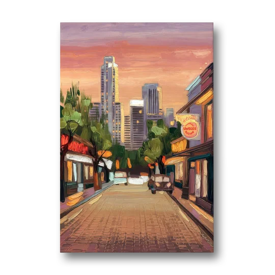 Austin South Congress Aesthetic - Canvas Wall Art - Front