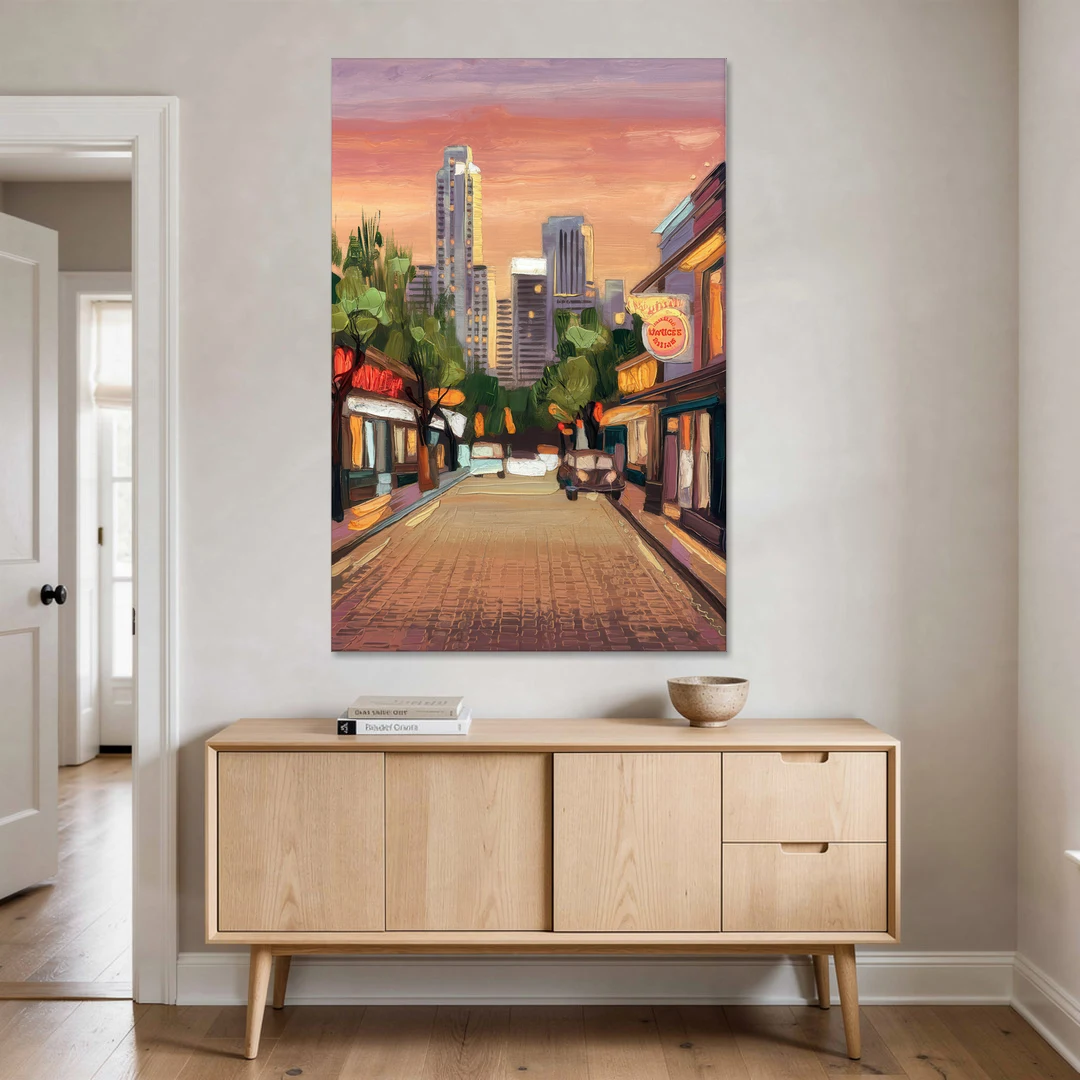 Austin South Congress Aesthetic - Canvas Wall Art - Coffee Table - 40x60