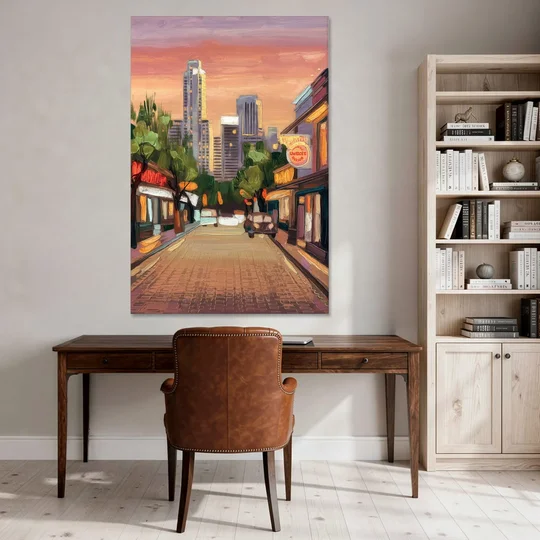 Austin South Congress Aesthetic - Canvas Wall Art - Office - 40x60