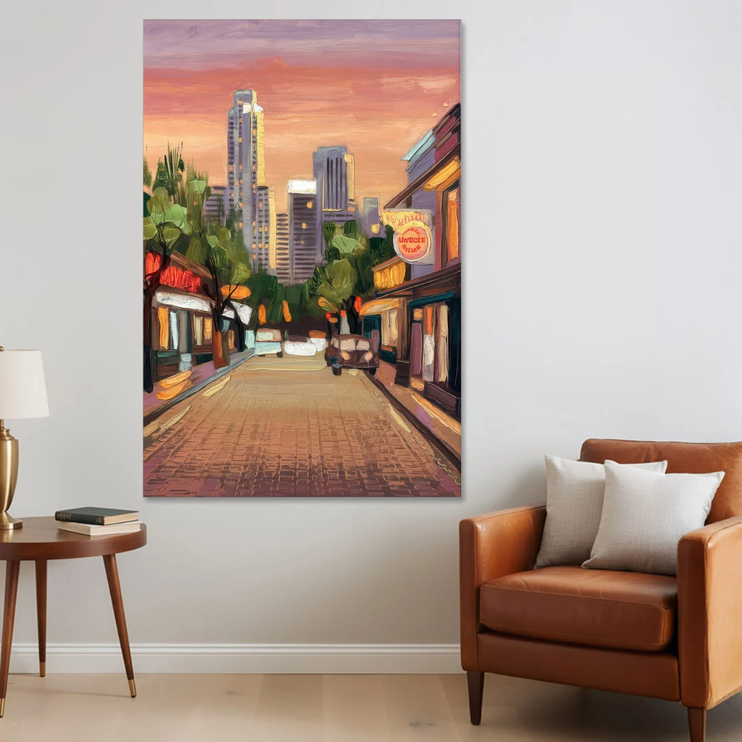 Austin South Congress Aesthetic - Canvas Wall Art - Sofa - 40x60
