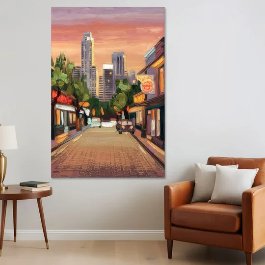 Austin South Congress Aesthetic - Canvas Wall Art - Sofa - 40x60