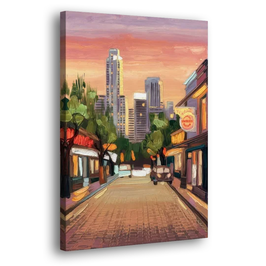 Austin South Congress Aesthetic - Canvas Wall Art - Side
