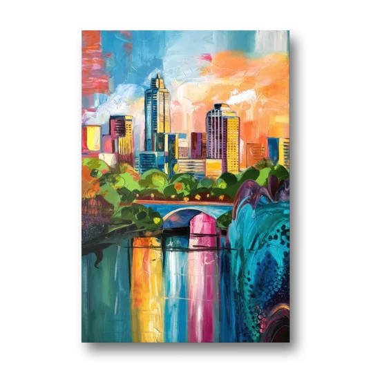 Austin Street Art Culture - Canvas Wall Art - Front