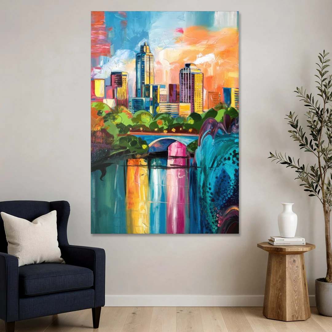 Austin Street Art Culture - Canvas Wall Art - Sofa - 40x60