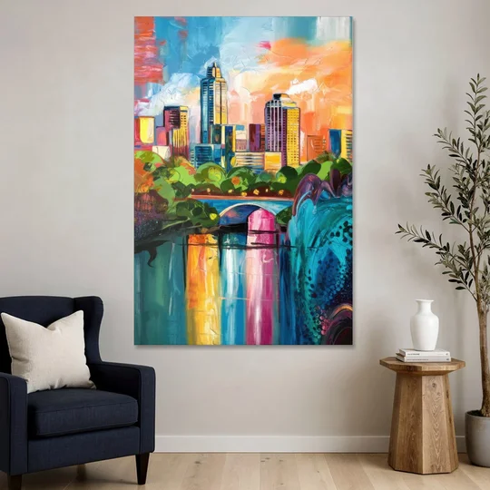 Austin Street Art Culture - Canvas Wall Art - Sofa - 40x60