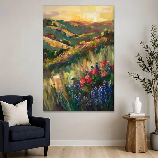 Austin Texas Hill Country Landscape - Canvas Wall Art - Sofa - 40x60