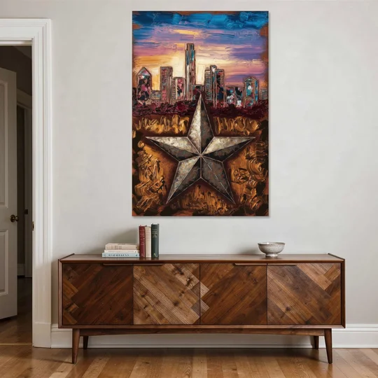 Austin Texas Stars - Canvas Wall Art - Coffee Table - 40x60