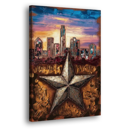 Austin Texas Stars - Canvas Wall Art - Side